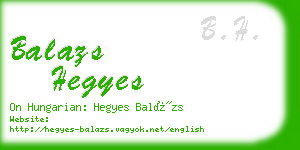 balazs hegyes business card